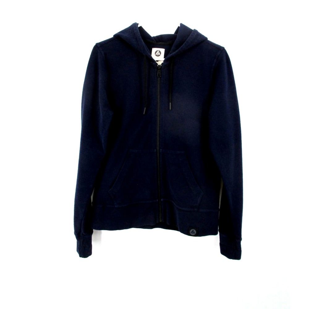 AMERICAN GIANT Activewear Hooded Jacket Women Medium Blue Cotton Textured USA
